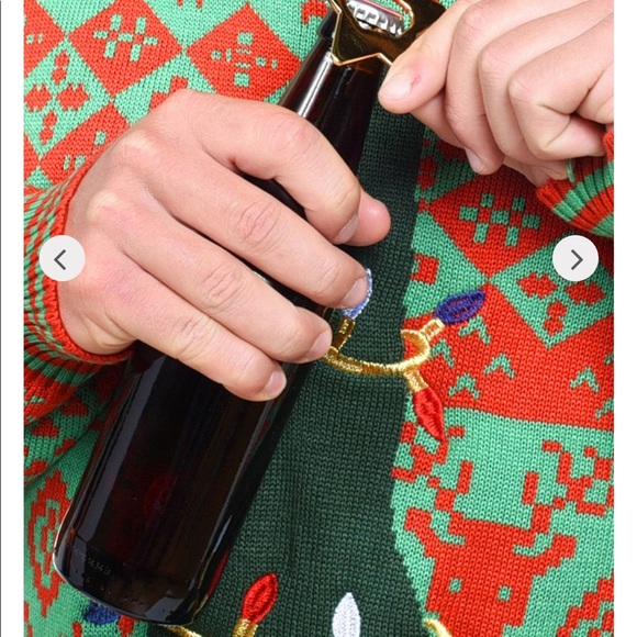 NWT Men's Beer Bottle Opener Ugly Christmas Sweater Size Large - Picture 9 of 9
